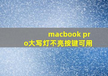 macbook pro大写灯不亮按键可用